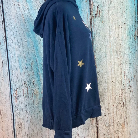 Sundry Navy Star Print Hoodie - Picture 8 of 11